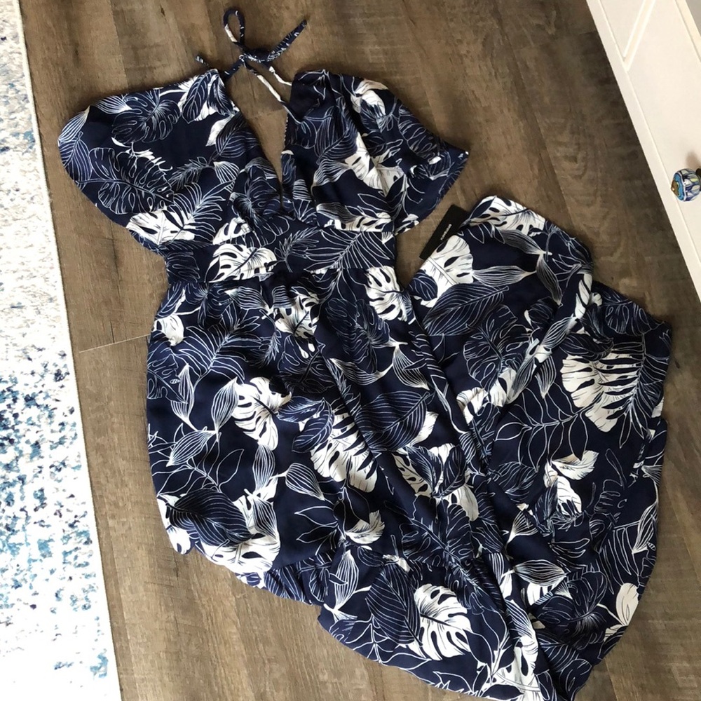 NWT lulus blue maxi dress with ruffle tiers